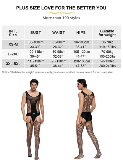 Herren Sexy Unterwäsche-  Bodystocking Sissy Gay