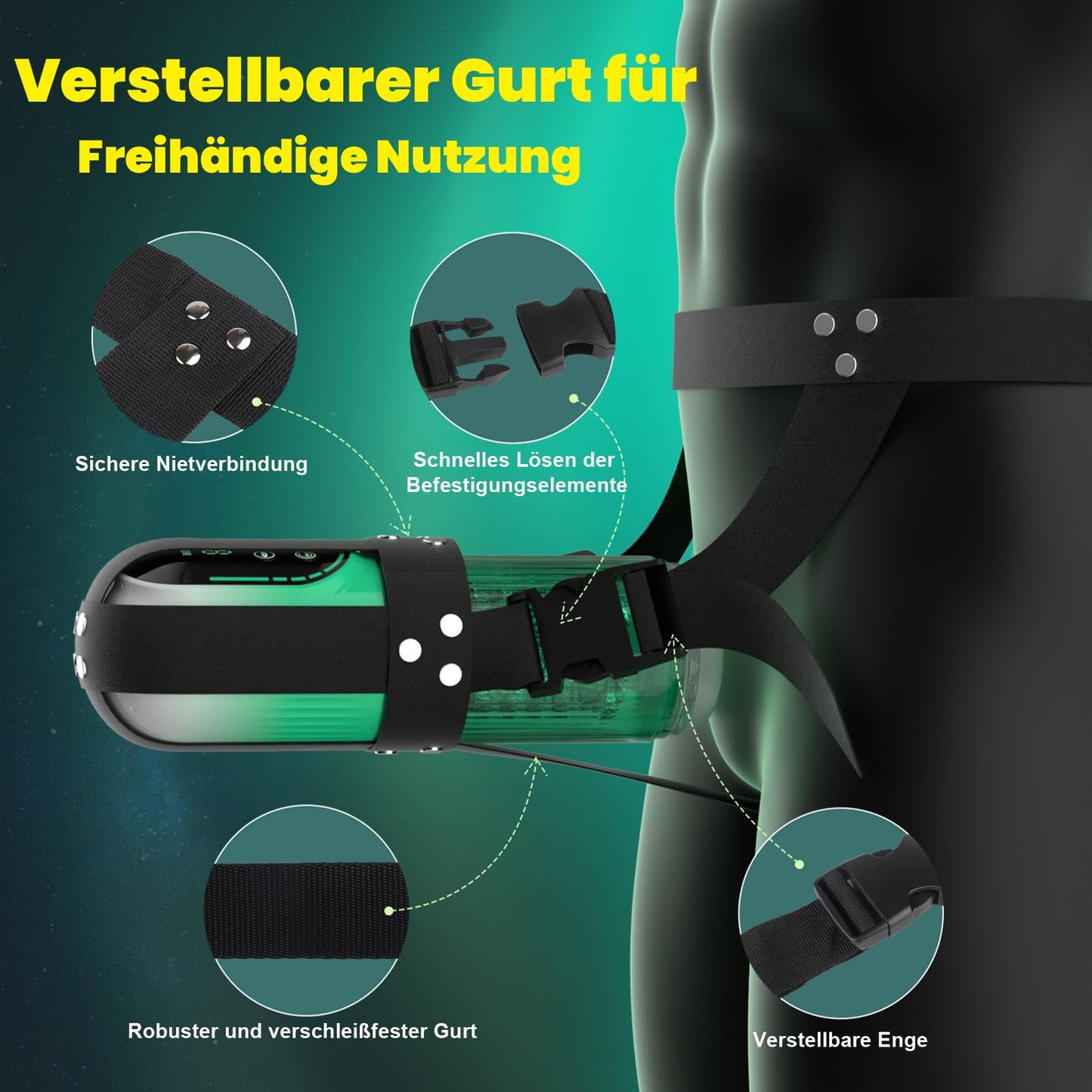 Masturbator Elektrisch Sex Spielzeug Für Die Manner Handfrei Blowjob Masturbieren Cup Mit Strapon-On Harness & Saug & Teleskopfunktion & Rotierende Vibrate Taschenmuschi Penispumpe Sextoysets Für Ihn
