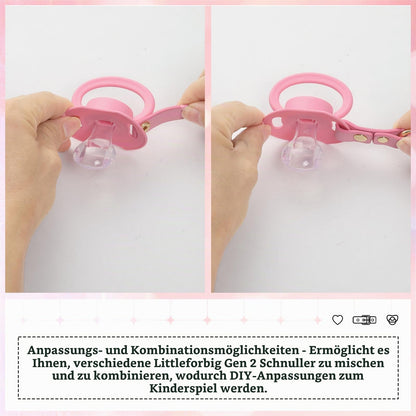 Verstellbares Lederband mit Schnuller- & Gag-Set Rosa