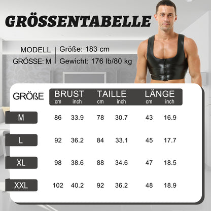 Herren Unterhemden Kunstleder Tanktops Muscle Fit Ärmellose Weste Tops Hemden Party Club Motorrad Mode Unterhemden