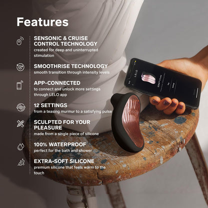 LELO SONA 3 Cruise Schallwellen-Vibrator mit Bluetooth-App, klitoris stimulator für sie, auflege vibration für frauen, 12 Einstellungen mit mehr Leistung und Schallwellen-Technologie (Black)
