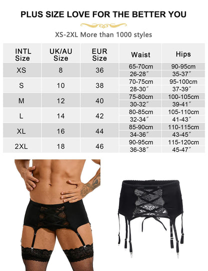 Strapse Dessous Set -  Halterlose Strümpfe - Strapsstrümpfe Strumpfgürtell - Sissy - Femboy - Crossdresser