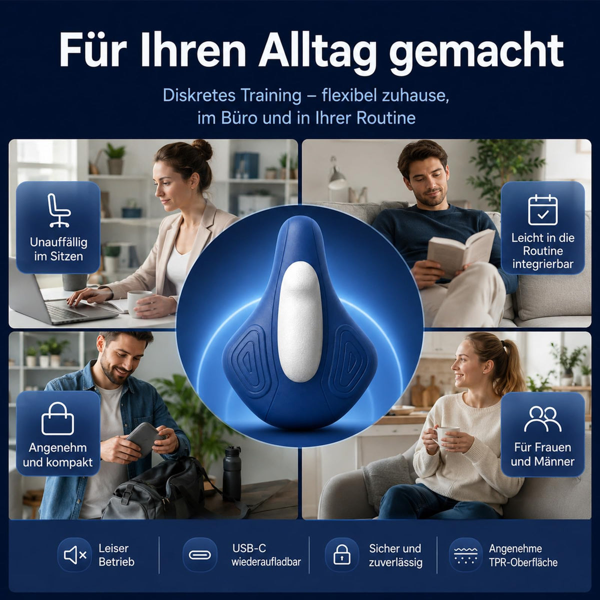 MenPuls Beckenbodentrainer für Männer, Kabellos (Mit Fernbedienung)
