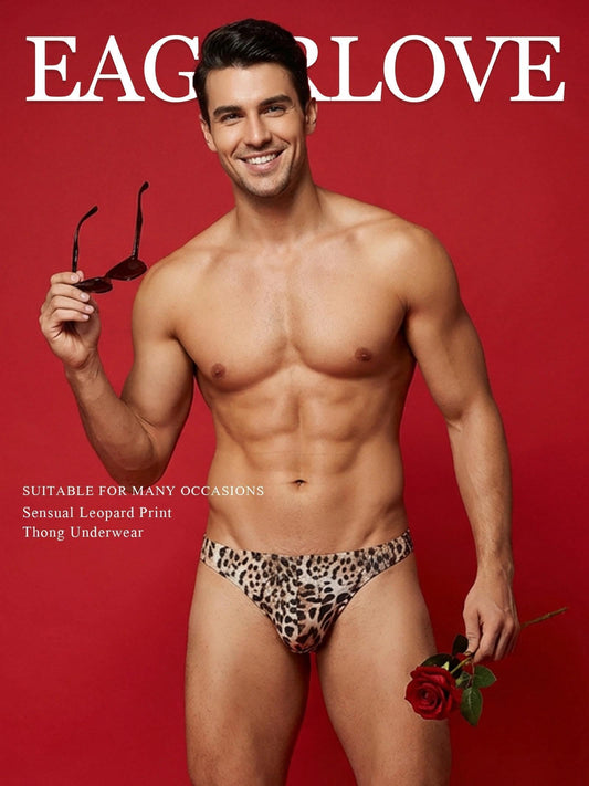 Herren String Sexy Tanga Leopard G-String