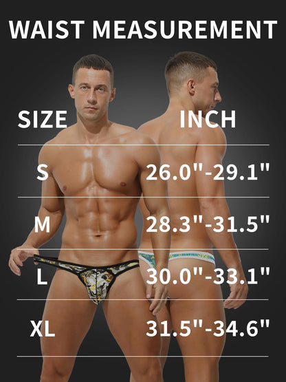 Sexy Herren-Slip, Unterwäsche, Strings, niedrige Taille, atmungsaktiv, Thong, bunt, M