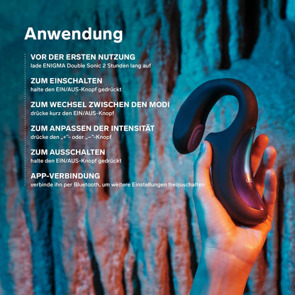 LELO ENIGMA Double Sonic Dreifach G Punkt Vibrator mit App, Klitoris Vibration für Frauen, Lusteinstellungen und 2 Extra-Modi, Sextoy Vibratoren, Sexspielzeug für Frauen Solo (Cyber Purple)