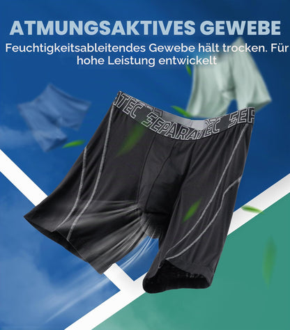 Boxershorts Herren Separate Doppelbeutel der 8. Generation Unterwäsche Rayon Bambus Atmungsaktive Kühlung Seidig weiche Dynamisches Liniendesign Unterhosen Männer 3er-Pack