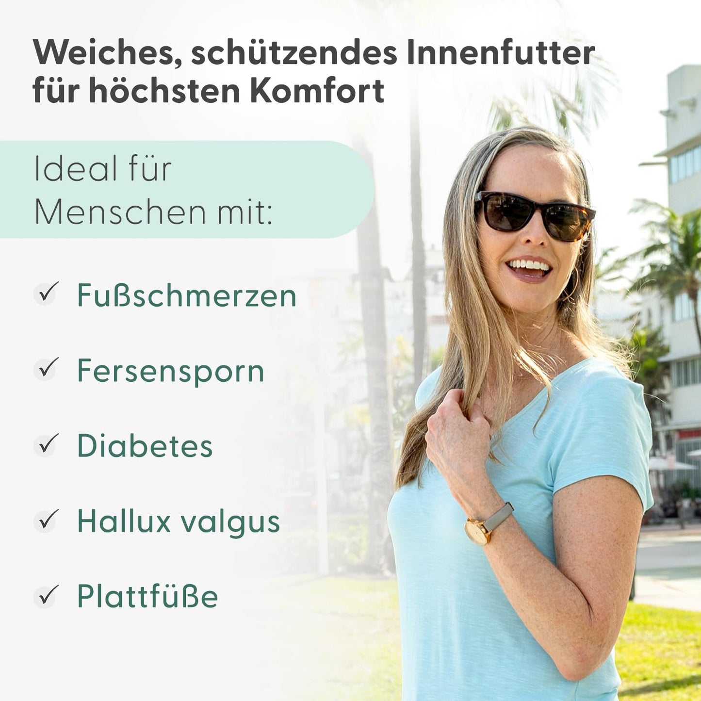 OrthofeetHands-Free Orthopädischer Damen Slip-in Sneaker Türkis Nira, Größe 37.5 Weit