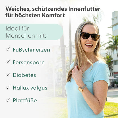 OrthofeetHands-Free Orthopädischer Damen Slip-in Sneaker Türkis Nira, Größe 37.5 Weit