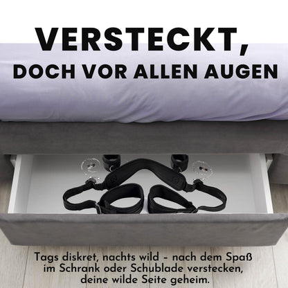 BDSM Bondage Set Fesseln Sexspielzeug für die Paare Bett Sexspiele, 3-in-1 Sex Bondageset (Handschellen, Oberschenkel-Fußfessel, Nippelklemme), Bettfesseln für Frauen Männer Anfänger Profi Extrem Hart