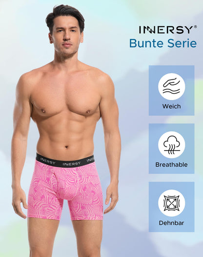 INNERSY Herren Unterhosen Bunte Boxershorts Männer, XL, 3 Rosa Leidenschaft