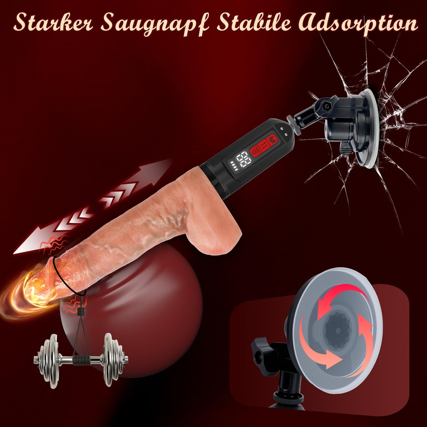 Dildo mit 5 Stoßfunktion & 10 Vibration für Frauen, Vibrator Sex Spielzeug für Paare, Sex Spielzeug für die Frau Männer, Vibratorensets für Frauen Männer, Dildos Sexmaschine Maschinen & Geräte