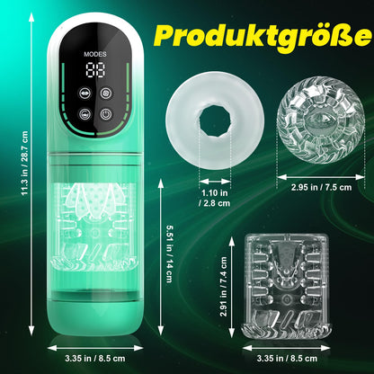 Masturbator Elektrisch Sex Spielzeug Für Die Manner Handfrei Blowjob Masturbieren Cup Mit Strapon-On Harness & Saug & Teleskopfunktion & Rotierende Vibrate Taschenmuschi Penispumpe Sextoysets Für Ihn