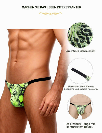 String Tanga Sexy Dünn Herren T-Back Slip Pouch Underwear Große Größen Reizwäsche Sissy Dessous Micro Thong Gay Unterwäsche Low Waist Unterhosen Briefs Stretch Panty Grün S