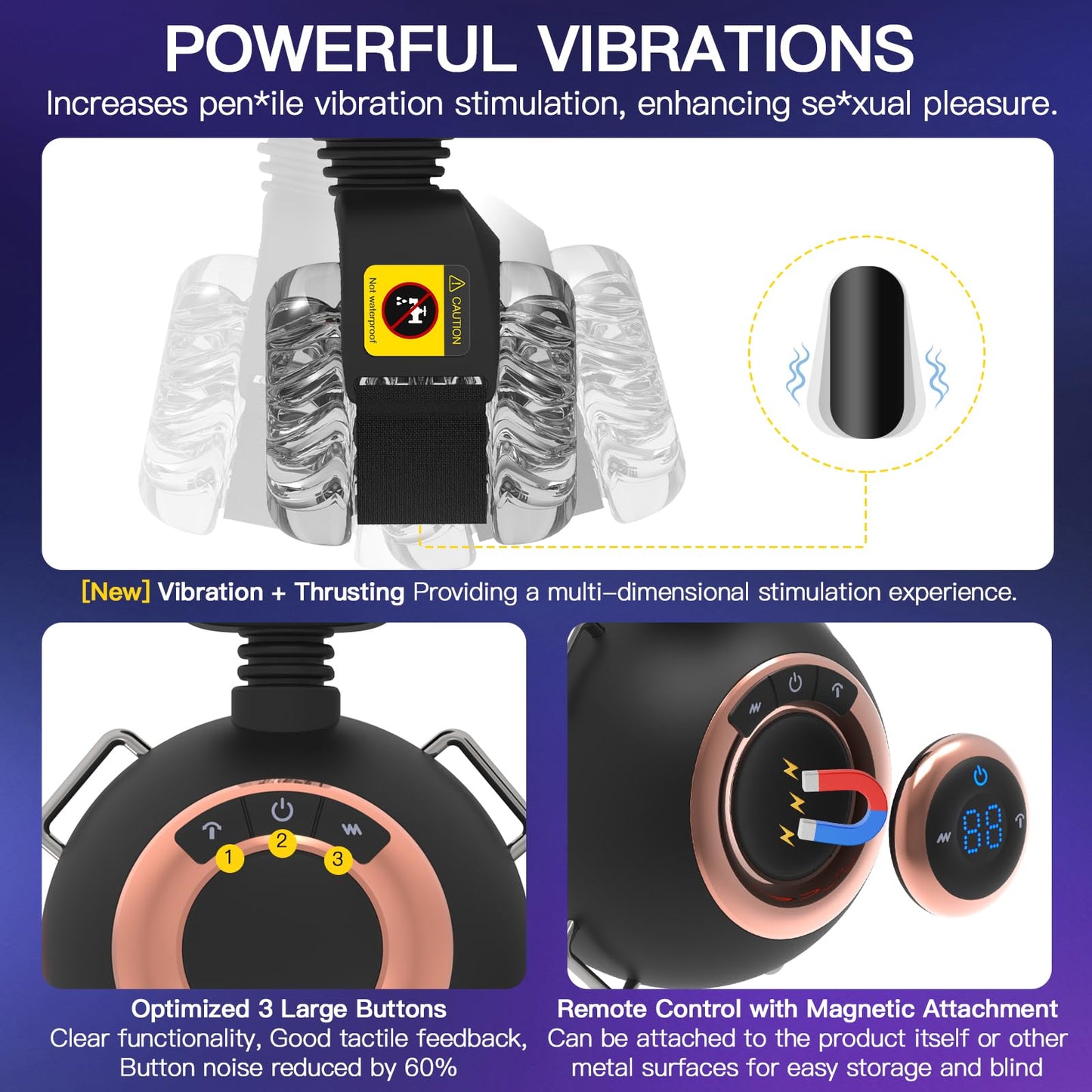 Masturbator mit Abnehmbaren Gürtel, [Upgraded] Tragbarer Masturbatoren für Männer-Penispumpe mit 9 Stoß&Vibration, Fernbedienung/Freihändige Masturbator | Sexspielzeug für Männer