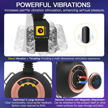 Masturbator mit Abnehmbaren Gürtel, [Upgraded] Tragbarer Masturbatoren für Männer-Penispumpe mit 9 Stoß&Vibration, Fernbedienung/Freihändige Masturbator | Sexspielzeug für Männer