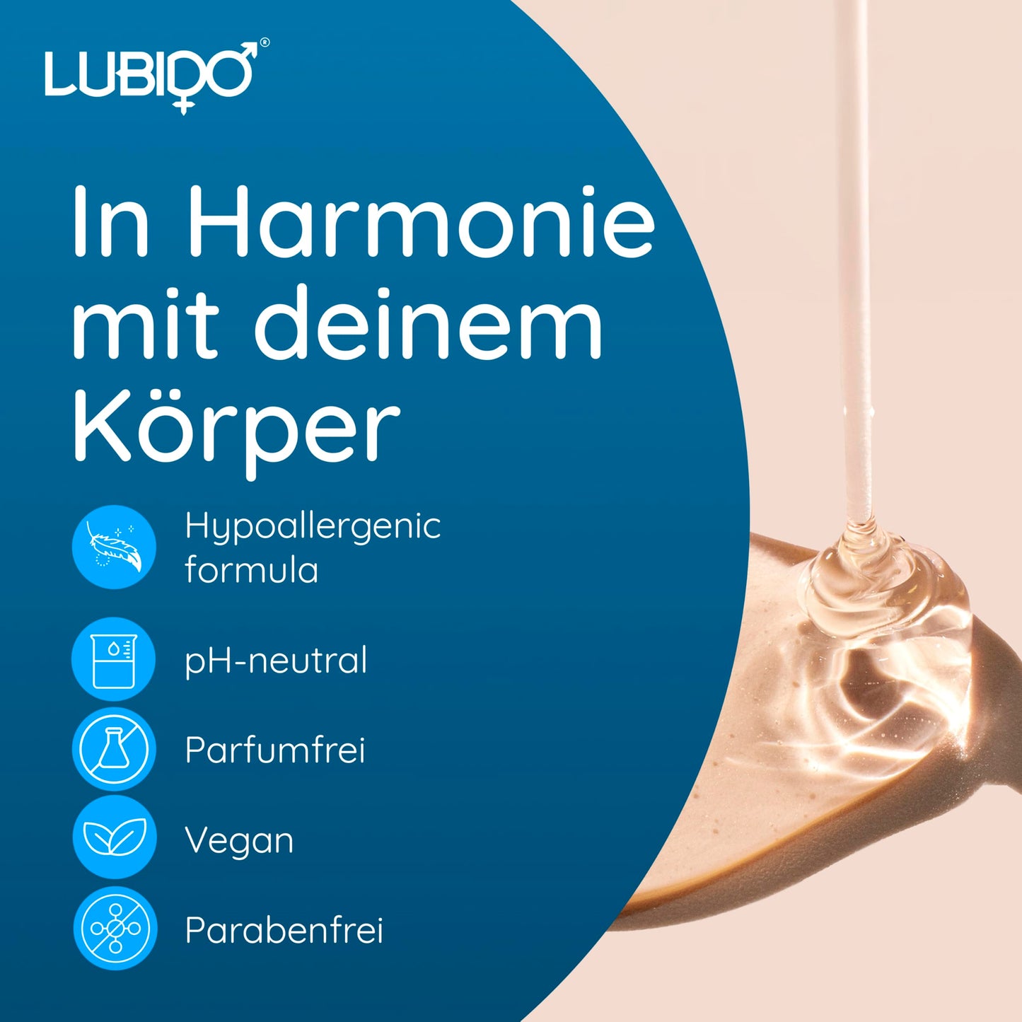 Lubido Original Gleitgel auf Wasserbasis für den Intimbereich, ohne Parabene, 250 ml