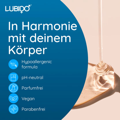 Lubido Original Gleitgel auf Wasserbasis für den Intimbereich, ohne Parabene, 250 ml