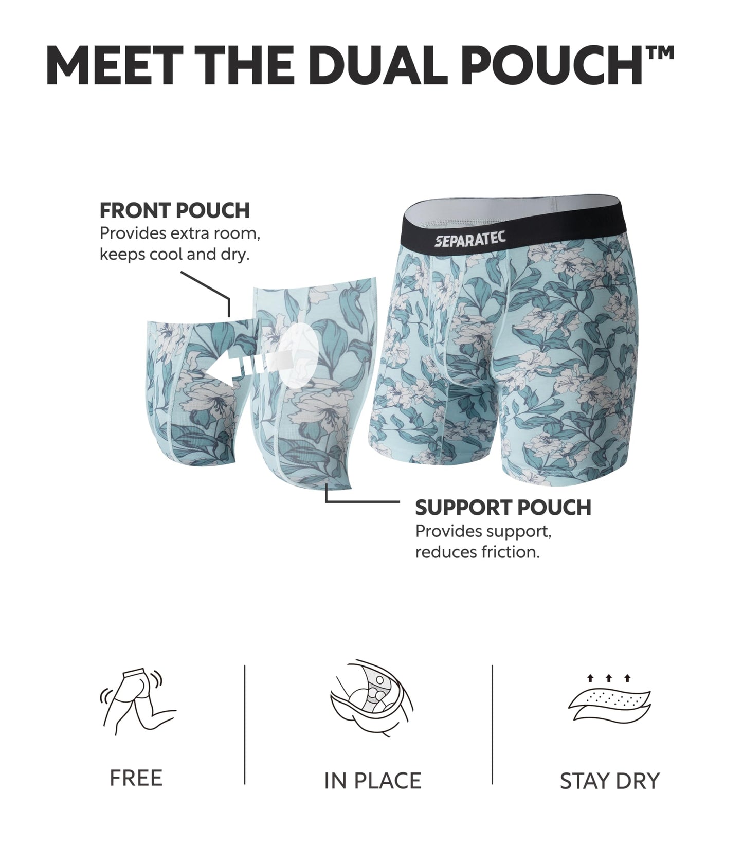 Boxershorts Herren Bambus Rayon Bedruckte Höschen mit Doppelter Beutel 3er Pack