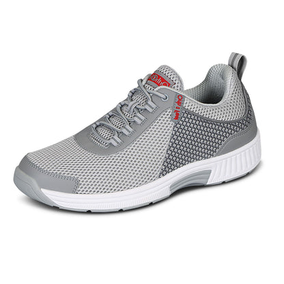 Orthofeet Orthopädischer Herren Sneaker Edgewater Grau, Größe 40 Weit