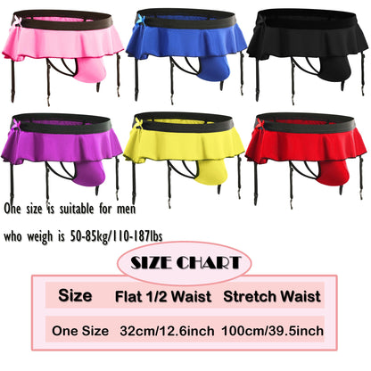 Sissy Pouch Höschen für Männer Crossdresser Herrenunterwäsche Rock G-String Thongs Slip mit Strumpfband
