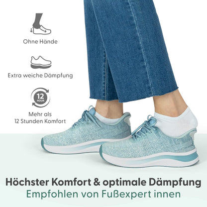 OrthofeetHands-Free Orthopädischer Damen Slip-in Sneaker Türkis Nira, Größe 37.5 Weit