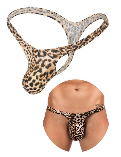 Herren String Tanga T Back Sexy Unterwäsche für Mann Leopard,XL