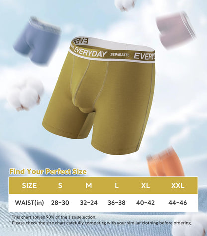 Boxershorts Herren 7er Pack aus Weicher Baumwolle Unterhosen Männer mit Unterstützender Separater Doppeltasche
