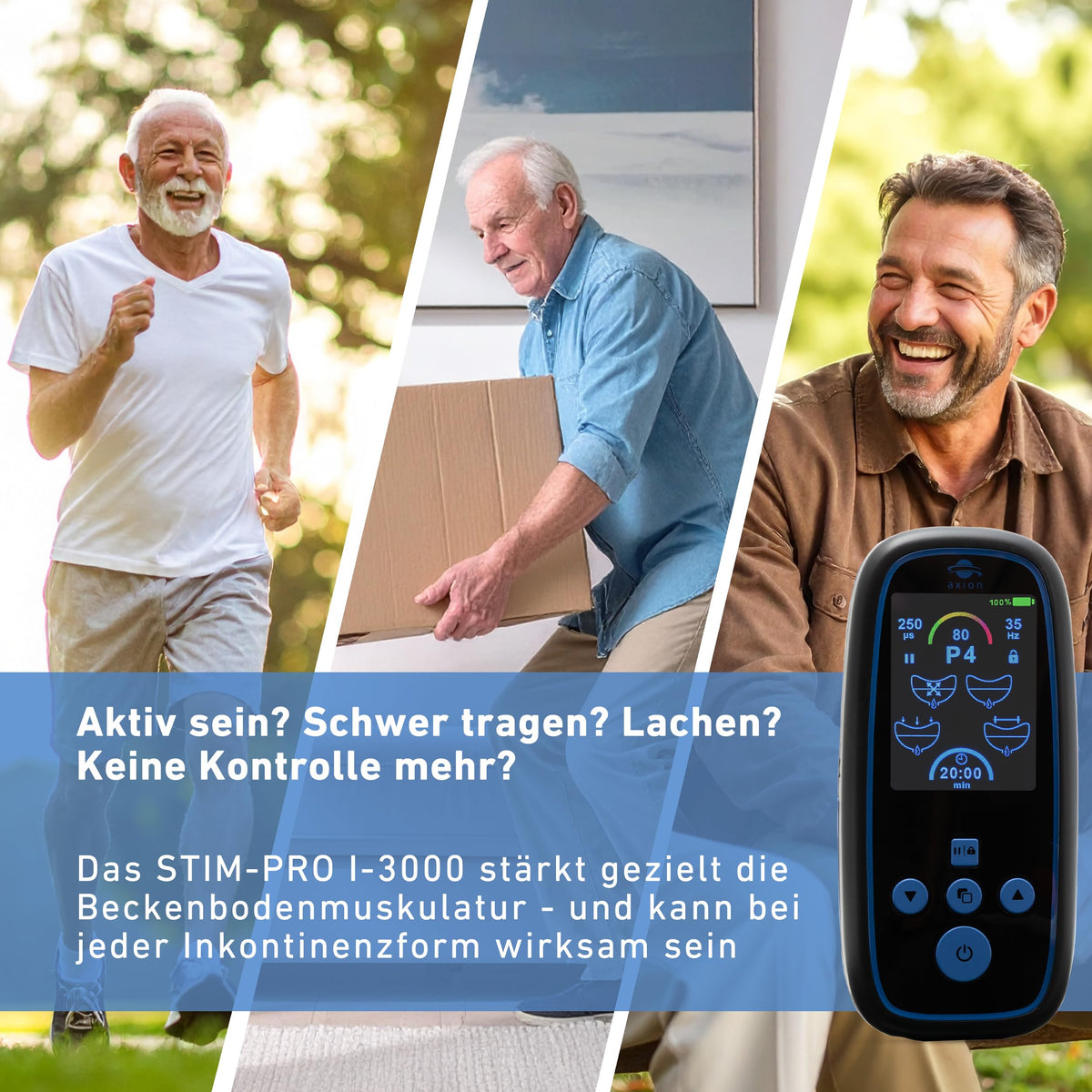 axion® Stim-Pro I-3000 Beckenbodentrainer - Mann. Medizinprodukt nach MDR