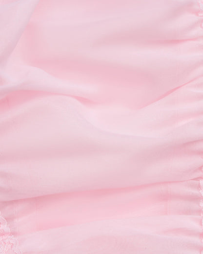 Satini Slip Damen Transparent Spitze Zackenkante Dessous, Zartrosa, S