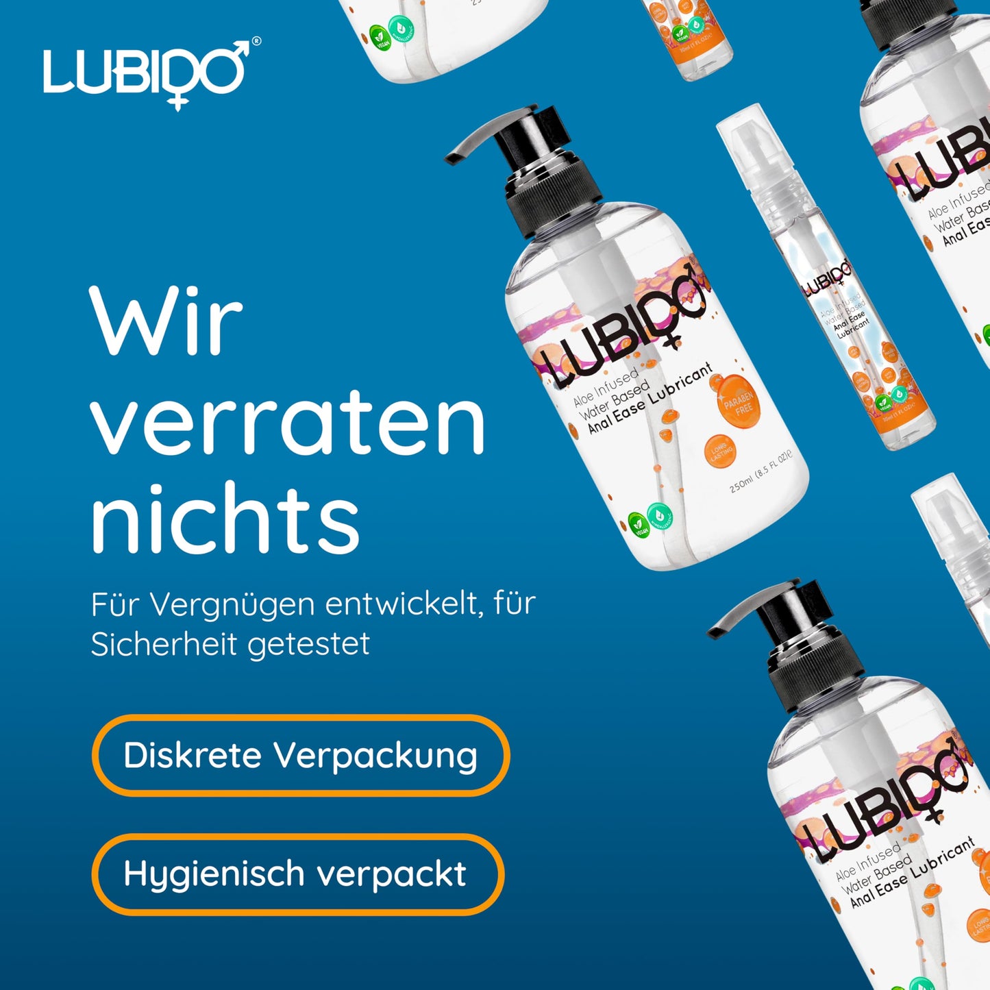 Lubido Aloe-Gleitgel auf Wasserbasis für den Analbereich, 250 ml