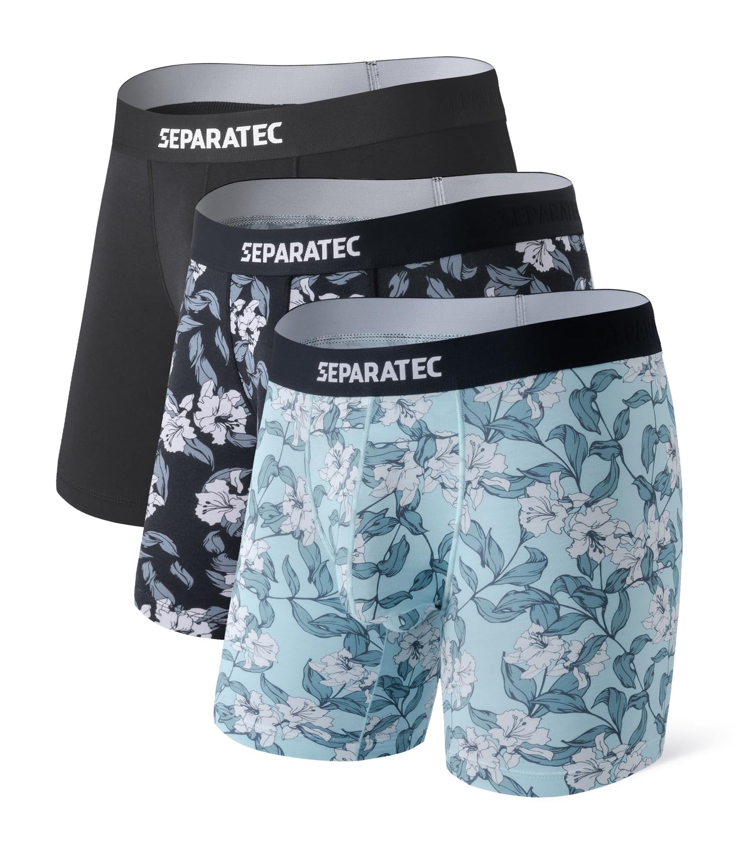 Boxershorts Herren Bambus Rayon Bedruckte Höschen mit Doppelter Beutel 3er Pack