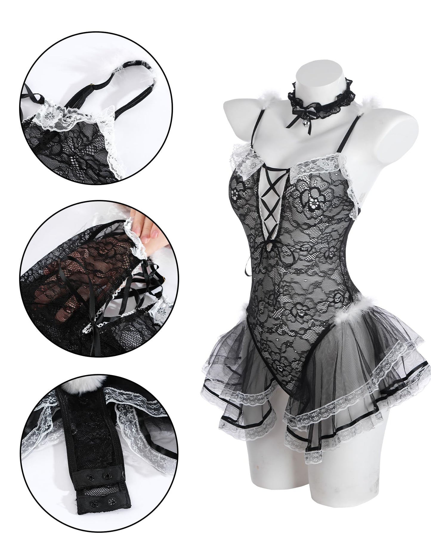 Bunny Kostüm Frauen Sexy Kostüme Frauen BunnyGirl Cosplay Sexy Lingerie Woman Anime Senpai Bunny Suit, Schwarz