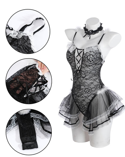 Bunny Kostüm Frauen Sexy Kostüme Frauen BunnyGirl Cosplay Sexy Lingerie Woman Anime Senpai Bunny Suit, Schwarz