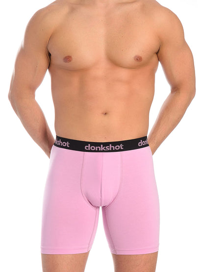 Boxershorts mit längerem Bein im 6er Pack, Bequeme Unterhosen für Herren, eng anliegend mit klassischem Schnitt, Mint-Orange-Lila - XL
