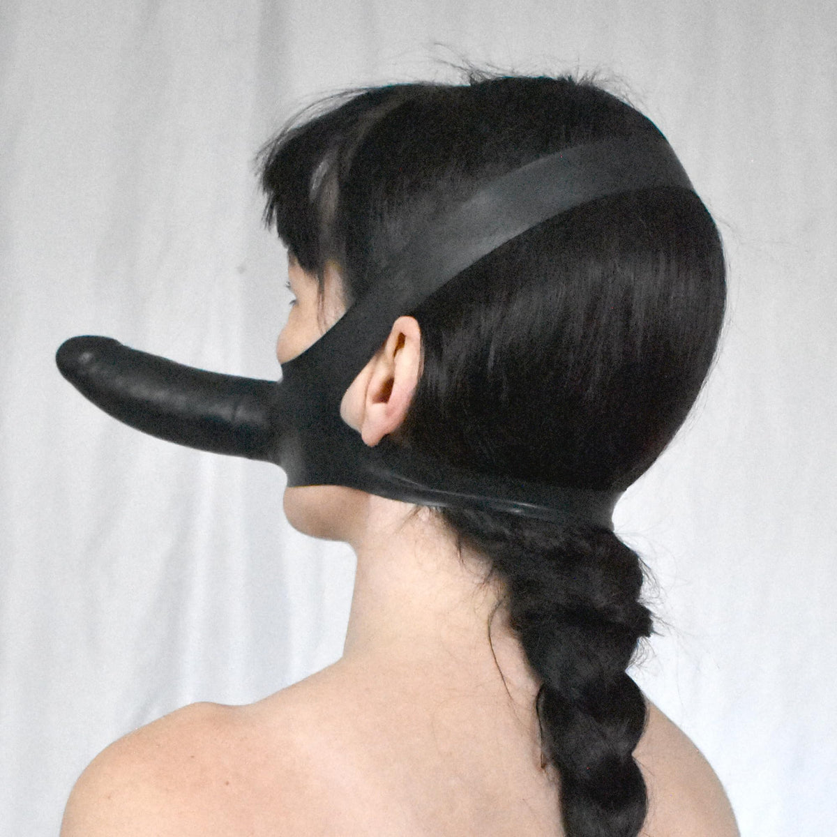 BDSM Mundknebel mit Dildo, Dildo Gag & Latex Knebel Maske