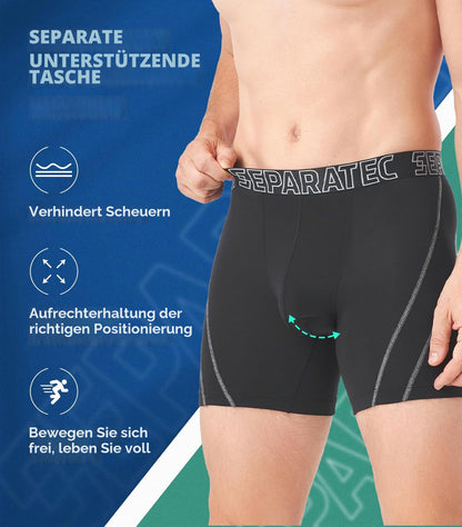 Boxershorts Herren Separate Doppelbeutel der 8. Generation Unterwäsche Rayon Bambus Atmungsaktive Kühlung Seidig weiche Dynamisches Liniendesign Unterhosen Männer 3er-Pack