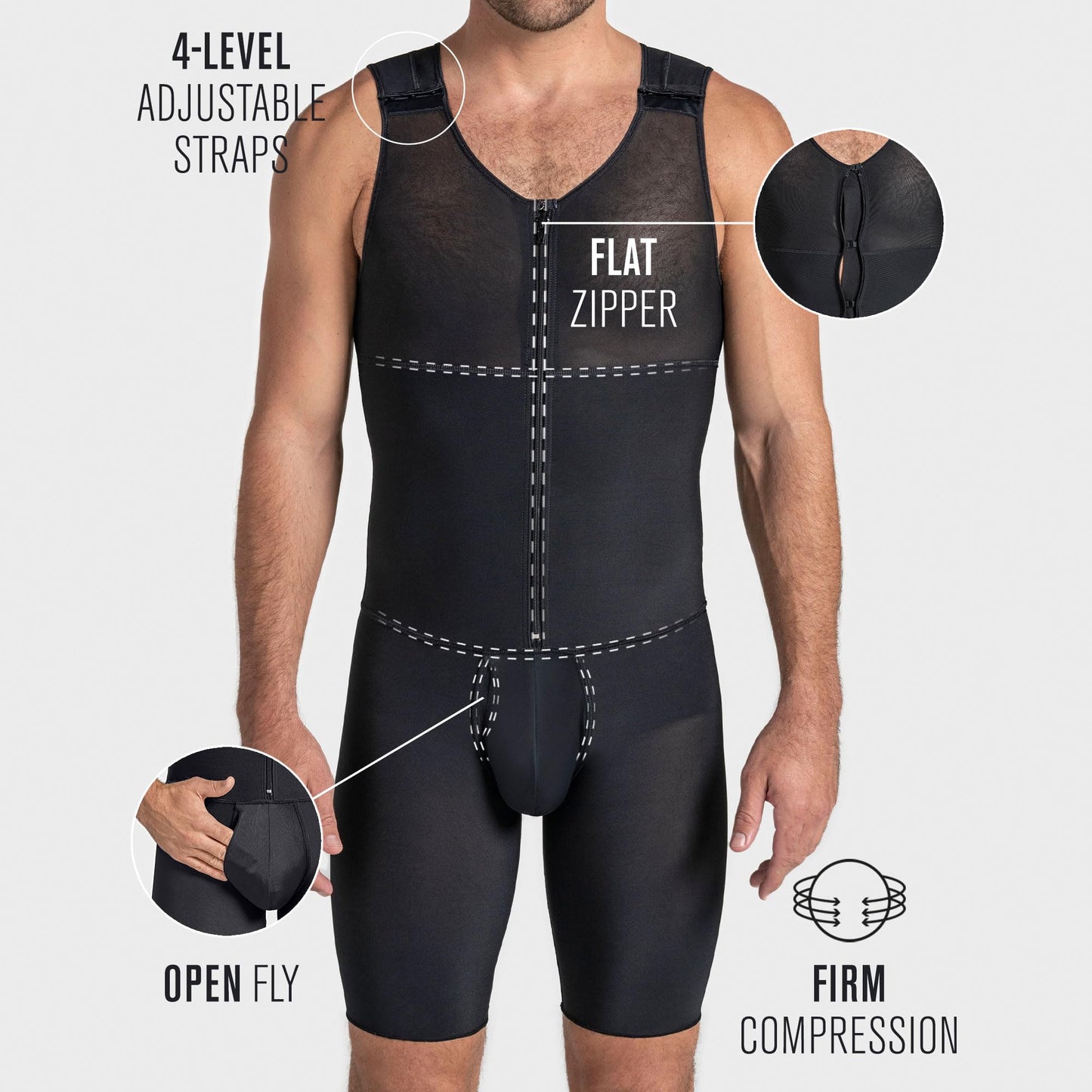 Leo Herren Body Shaper - Shapewear Bodysuit für Männer