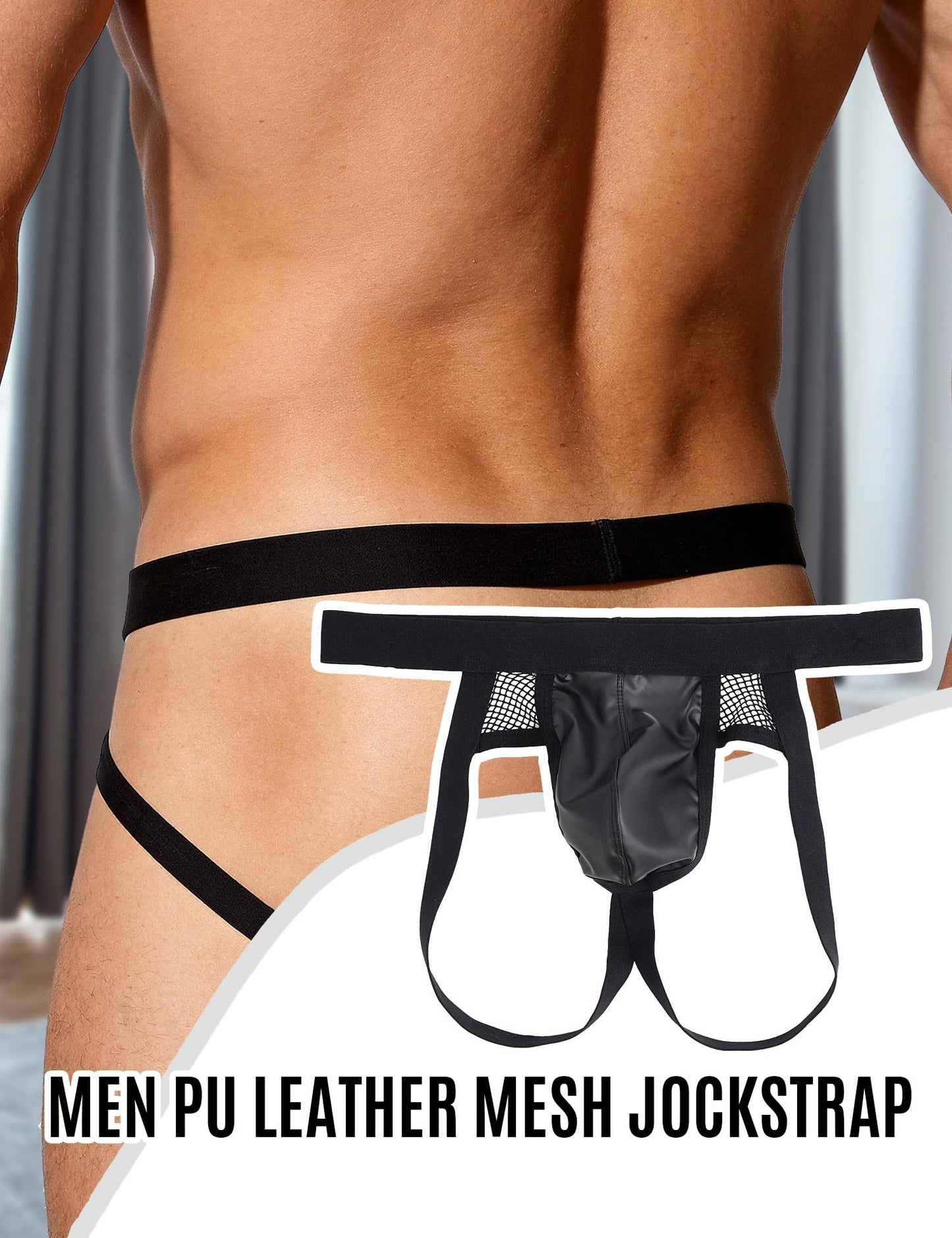 Jockstrap Herren Sexy String Tanga Pouch Underwear Schwarz S