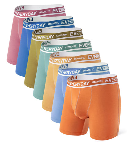 Boxershorts Herren 7er Pack aus Weicher Baumwolle Unterhosen Männer mit Unterstützender Separater Doppeltasche
