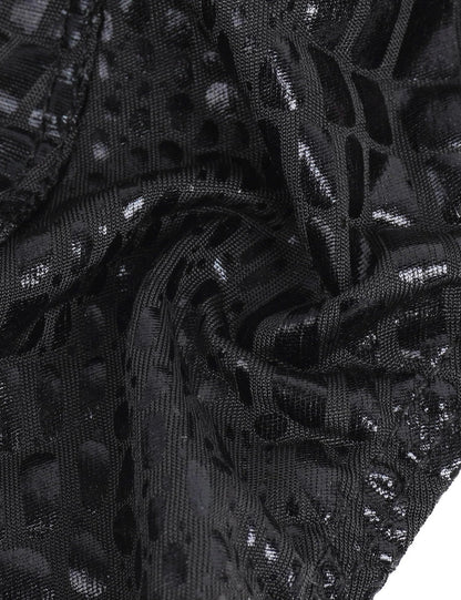 comeondear String Tanga Männer Kunstleder Slip Sexy Spitze Thong Schwarz XL