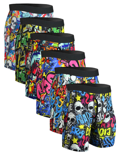 Boxershorts Herren 6er Pack Unterwäsche Unterhosen mit Weicher Passform Männer Boxershorts
