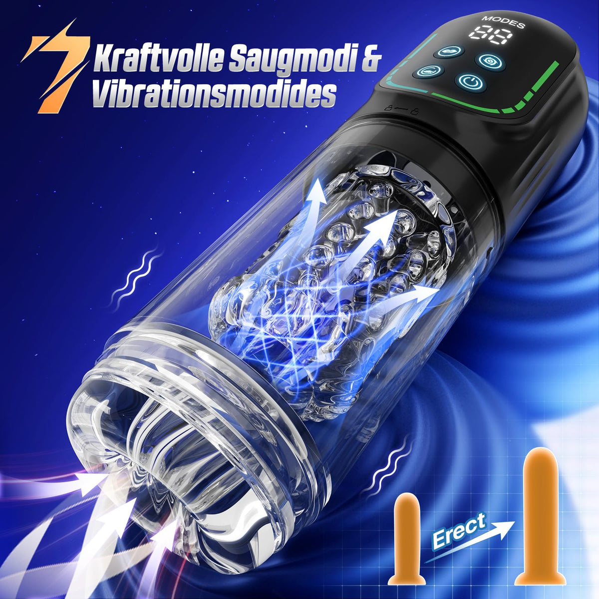 Elektrischer Masturbator Masturbieren für Männer 7 Teleskopfunktion 7Saugen