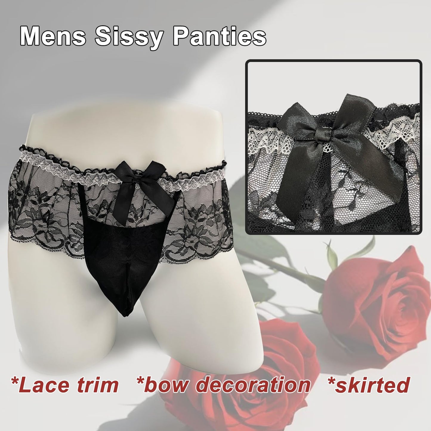 Herren-Spitzenhöschen, Rock-Sissy-Unterwäsche -  Femboy