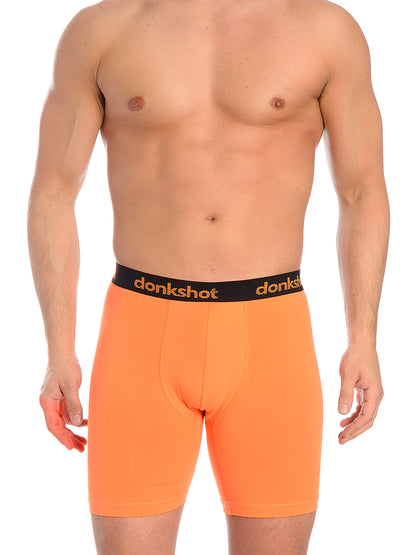 Boxershorts mit längerem Bein im 6er Pack, Bequeme Unterhosen für Herren, eng anliegend mit klassischem Schnitt, Mint-Orange-Lila - XL