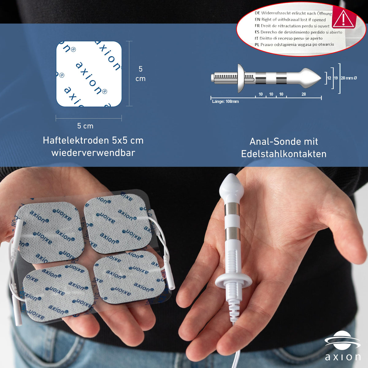 axion® Stim-Pro I-3000 Beckenbodentrainer - Mann. Medizinprodukt nach MDR