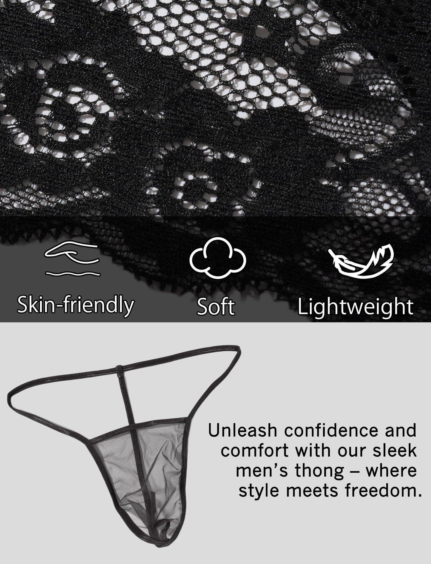 Unterwäsche Männer Herren Sissy Dessous Spitze Reizwäsche Sexy String Tanga Mesh Slip Kunstleder Strumpfband Low Waist Jockstrap Clubwear