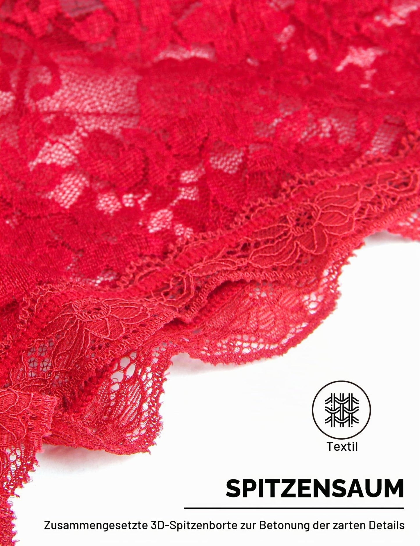 Herren Boxershorts Spitze Unterhosen Sexy Unterwäsche Rot S