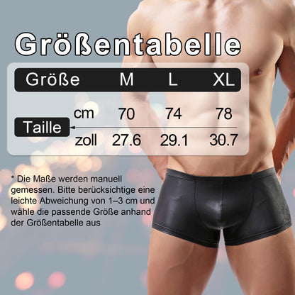Herren Kunstleder Unterwäsche schwarz atmungsaktive elastische Hosen Low Rise Unterhose für täglich