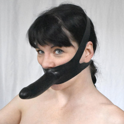 BDSM Mundknebel mit Dildo, Dildo Gag & Latex Knebel Maske